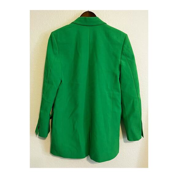 Zara Bright Green Double Button Blazer Jacket Size Small - Picture 3 of 7